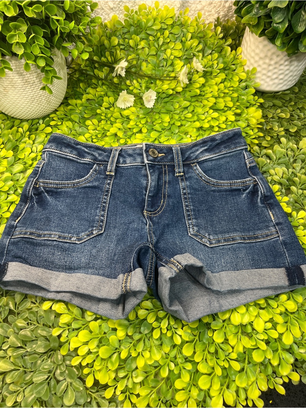 SO Dark Blue Roll-Cuff Denim Shorts